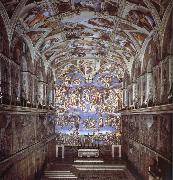 Michelangelo Buonarroti Sixtijnse chapel with the ceiling painting Spain oil painting artist